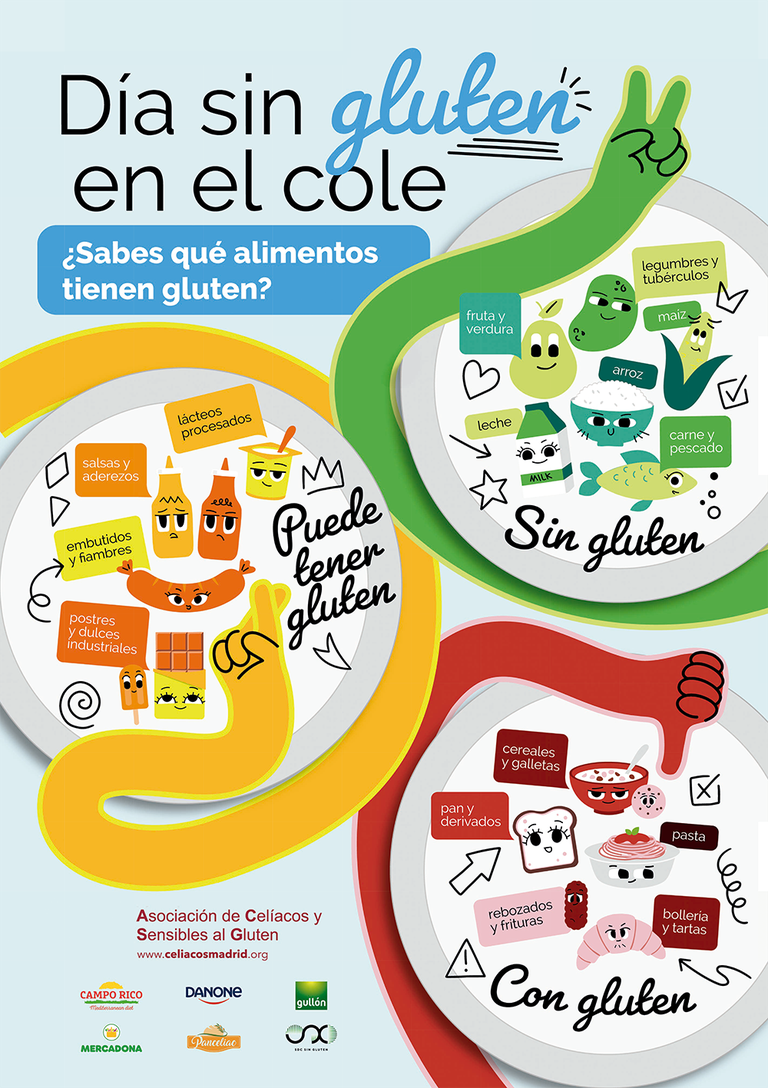Cartel Día Sin Gluten en el Cole 2025