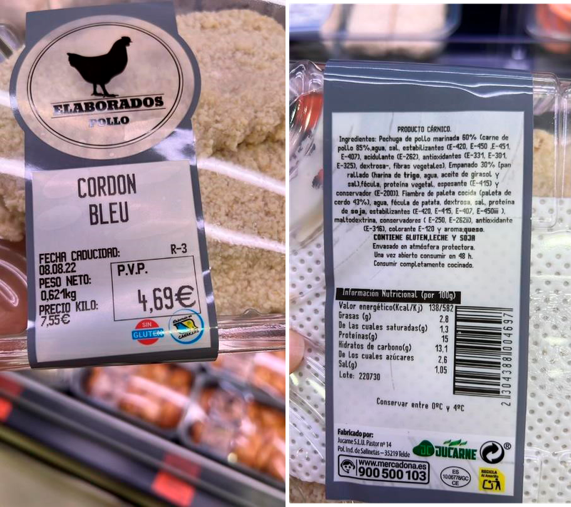 Alerta alimentaria Cordon Bleu