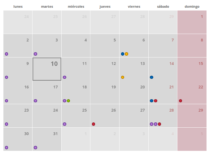 Calendario marzo